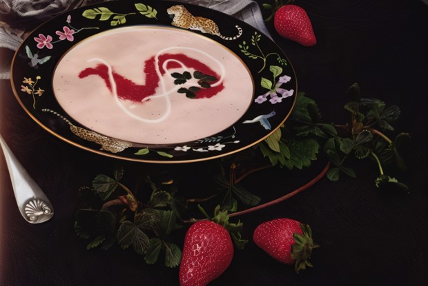 Холодный ягодный суп с черничным соусом