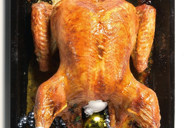 Индейка с каштанами и грюйером