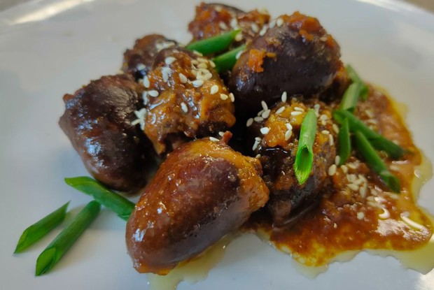 Индюшачьи сердечки в апельсиново-соевом соусе