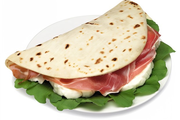 Итальянские лепешки с сыром, прошутто и рукколой на гриле