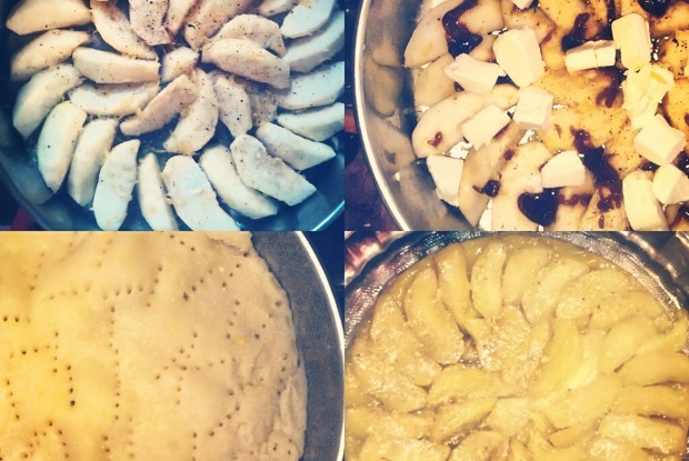 Яблочный тарт татен с цедрой лимона и корицей