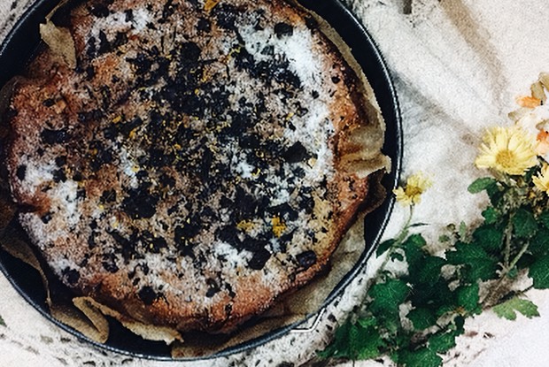 Яблочно-твороженный кекс