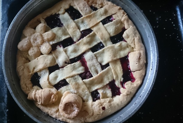 Ягодный пирог на сметанном тесте