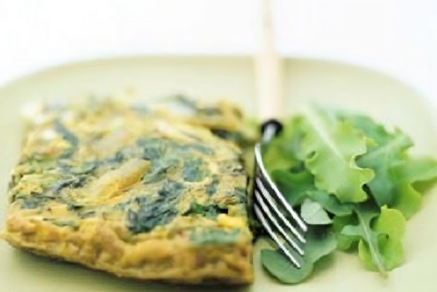 Яичница-болтунья со шпинатом