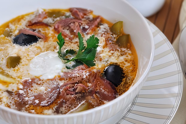 Эстонский суп из малосольной свинины с квашеной капустой и крупой «Капсад мульги»