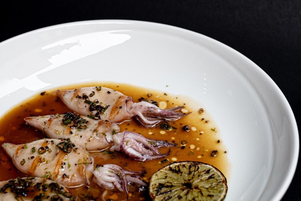 Кальмары с соусом понзу