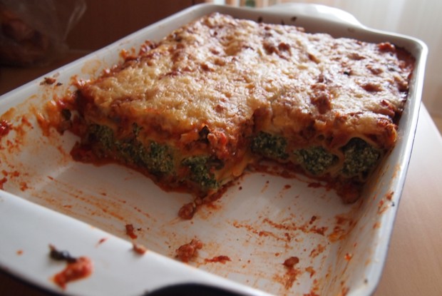 Каннеллони со шпинатом и рикотой