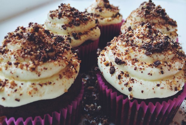 Капкейки с горьким шоколадом