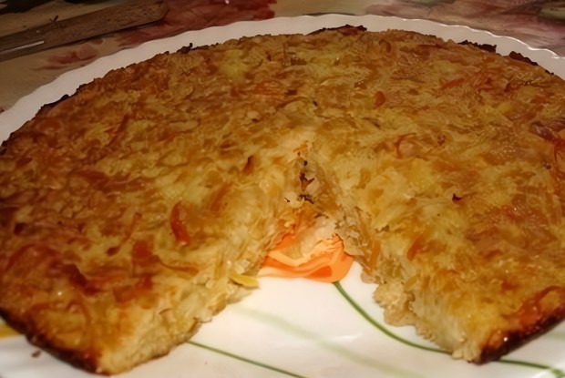 Капустная запеканка с рисом