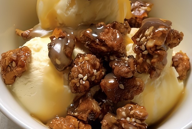 Карамелизованные грецкие орехи с солью