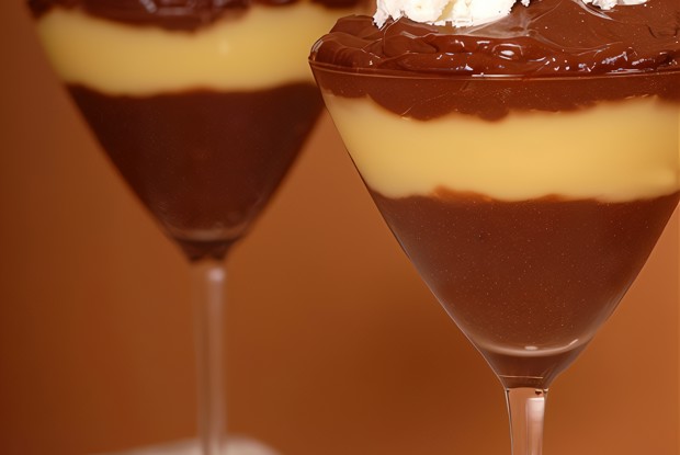 Карамельно-шоколадный слоеный пудинг