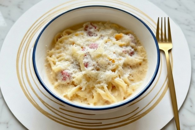 Карбонара с беконом и сливками