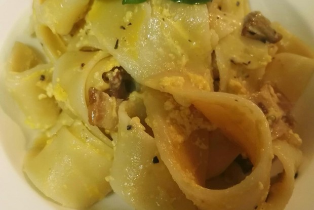 Карбонара с феттучини