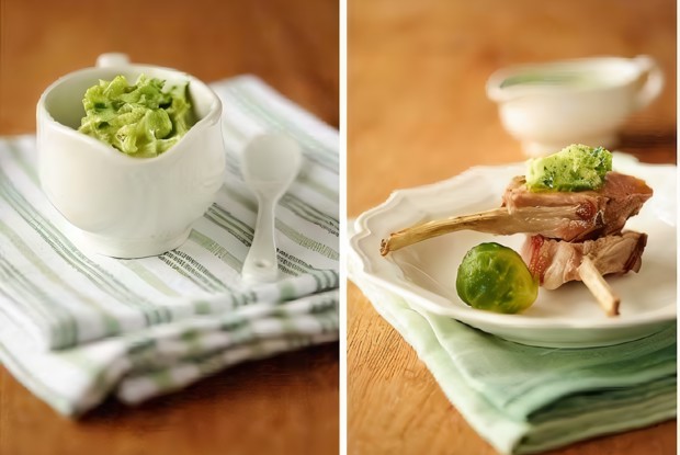 Каре ягненка с зеленым маслом