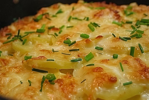 Картофель дофине, запеченный под сыром