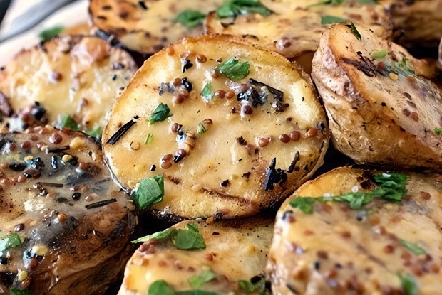 Картофель гриль с горчичным соусом