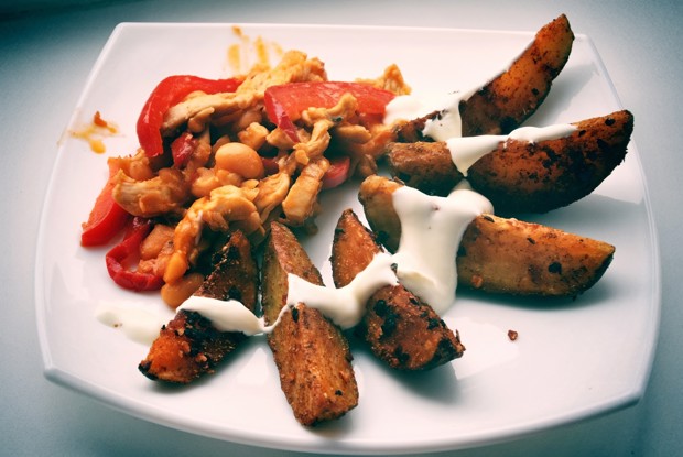 Картофель по-деревенски с фахитас (Мясо по-мексикански)