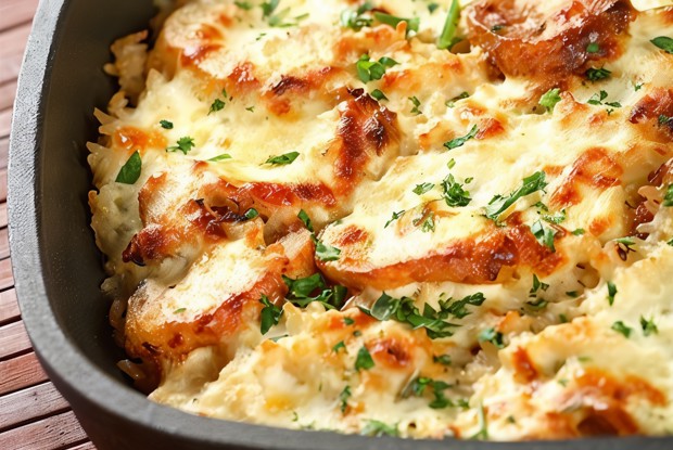 Картофель с шампиньонами в сметане