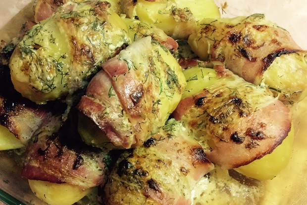 Картофель в беконе