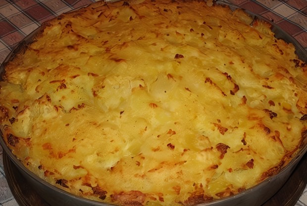 Картофельная запеканка с цветной капустой