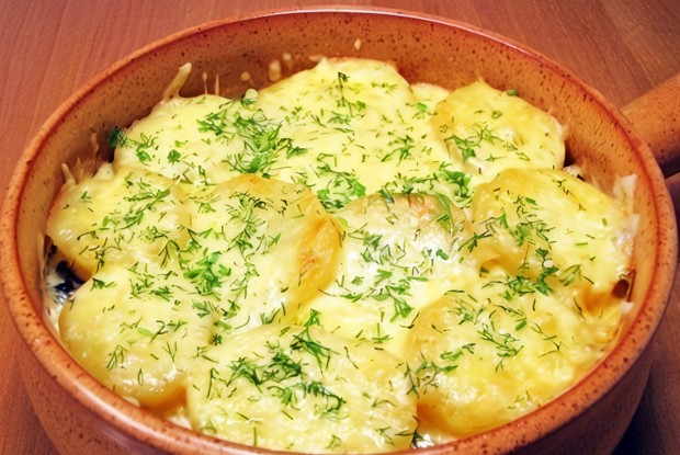 Картофельная запеканка с грибами и сыром
