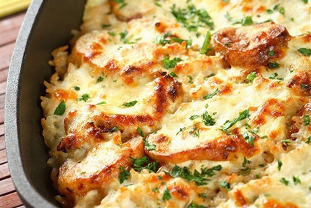 Картофельная запеканка с мясом и грибами