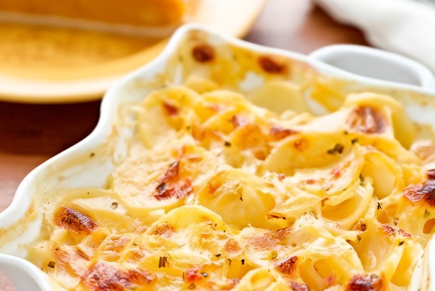 Картофельная запеканка с печенью и изюмом