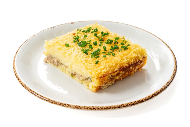 Картофельная запеканка с печенью трески