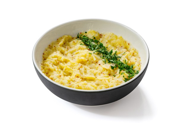 Картофельное пюре с горчицей и яблоками