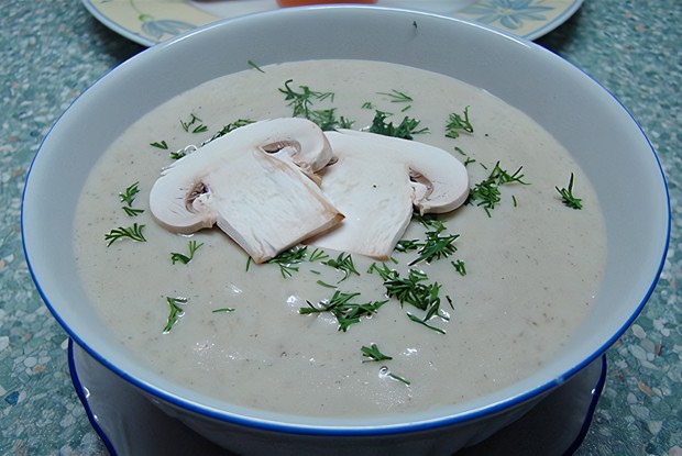 Картофельный суп-пюре с грибами шампиньонами