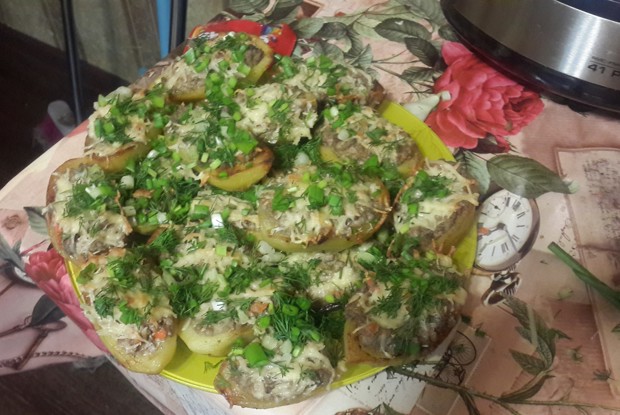 Картошка запеченная с фаршем
