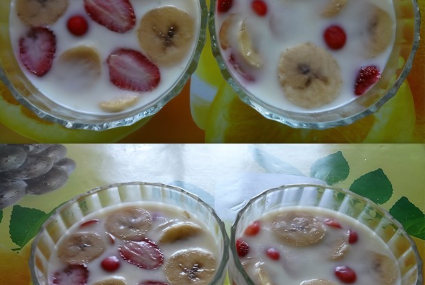Кефирное желе с фруктами