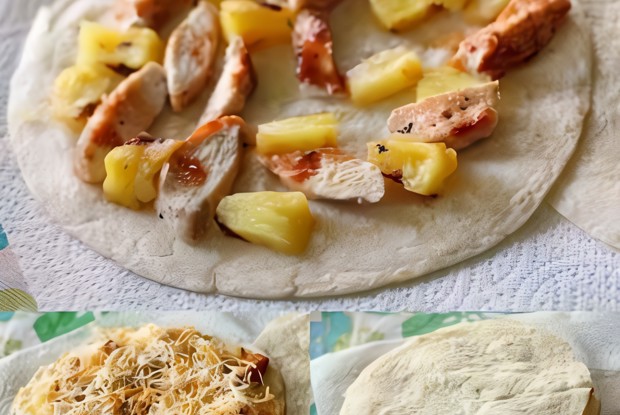 Кесадилья с ананасом и курицей