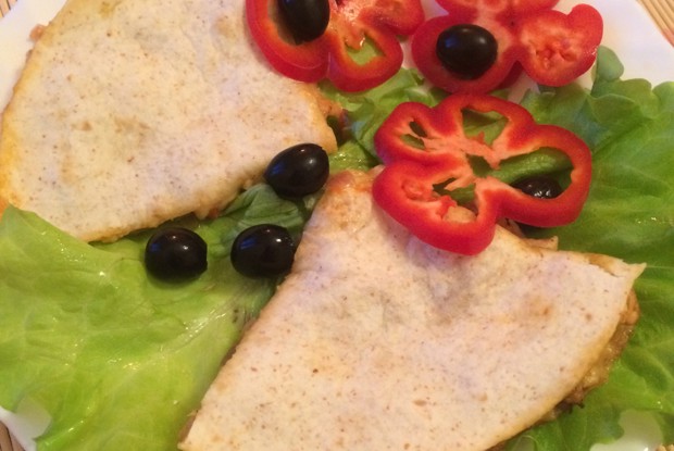 Кесадилья с курицей и баклажанами