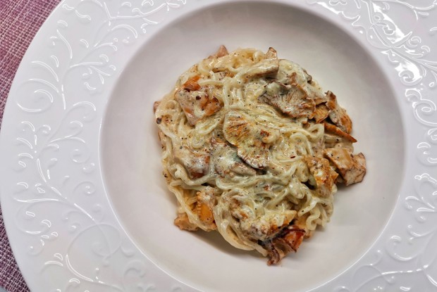 Кето-спагетти с лисичками