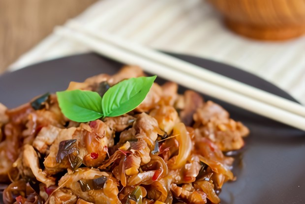 Кисло-сладкая свинина с рисом