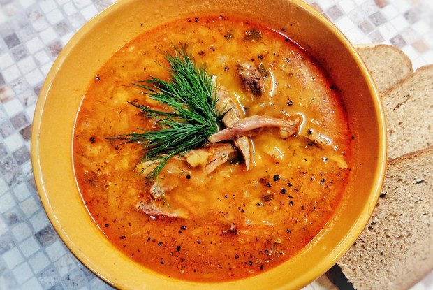 Кислые щи с  гусем