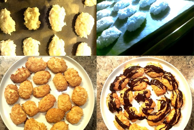 Кокосовое печенье с шоколадной глазурью