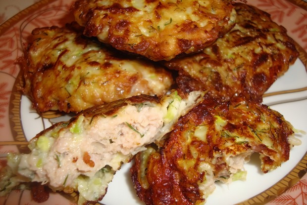 Колдуны из кабачка с куриным филе