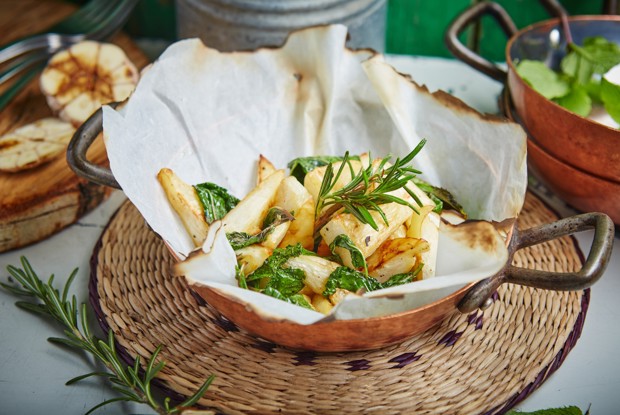 Корень сельдерея, жареный с мятой из ресторана Christian