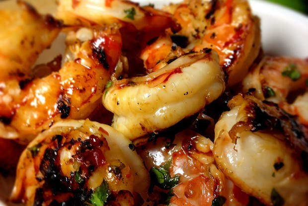 Королевские креветки с лаймом и мятой