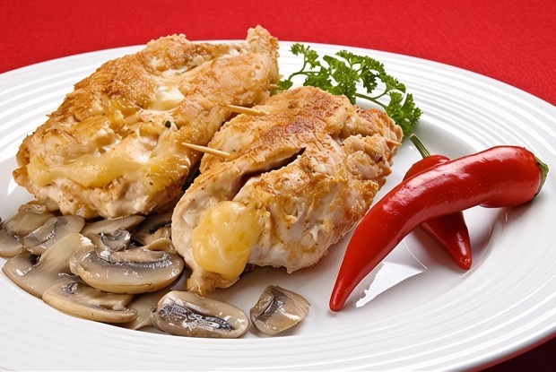 Котлеты куриные фаршированные куриной кнелью и грибами