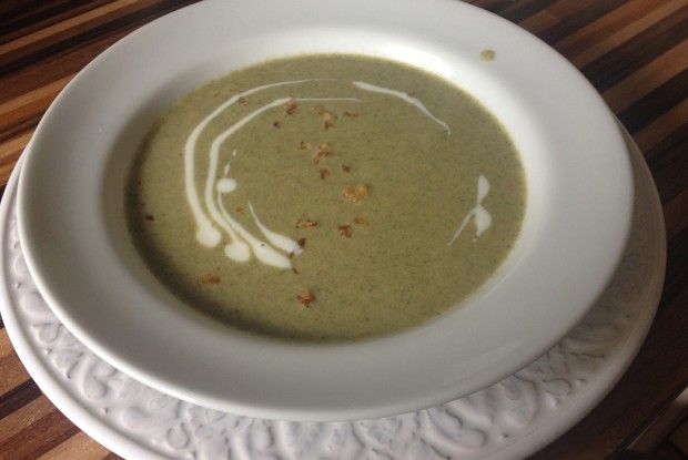 Крем суп из грибов и шпината