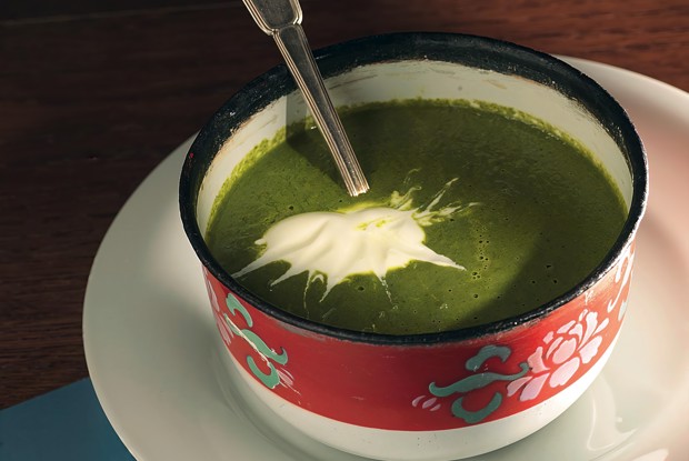 Крем-суп из шпината и кресс-салата