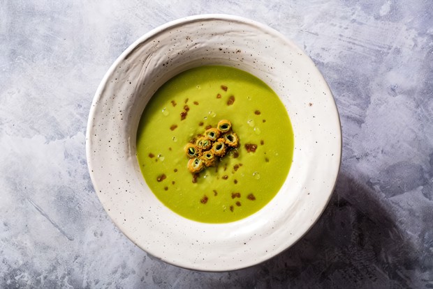 Крем-суп из зеленого горошка с овощами