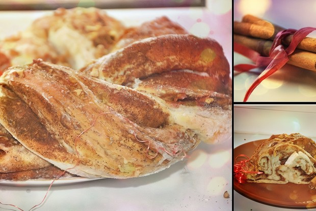 Крендель с корицей и орехами