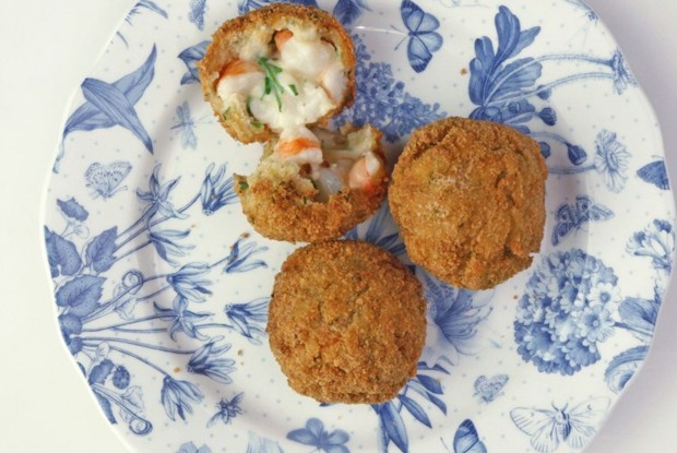 Крокеты из серых креветок