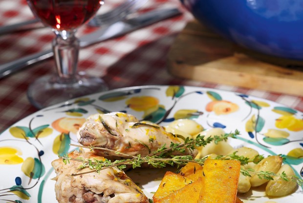 Кролик с тыквой в апельсиновом соусе