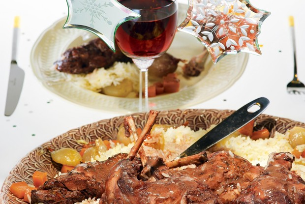 Кролик в красном вине