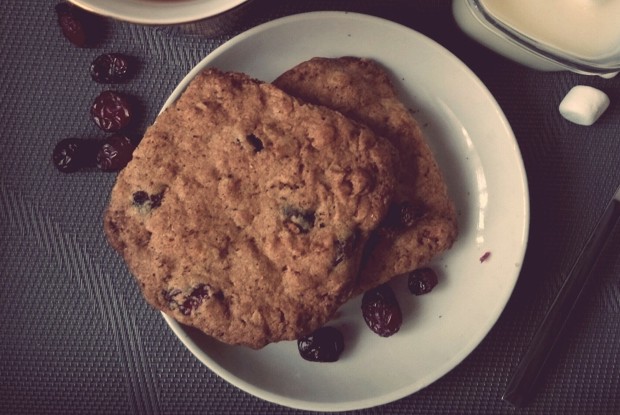 Кукис с овсянкой и сушеной клюквой